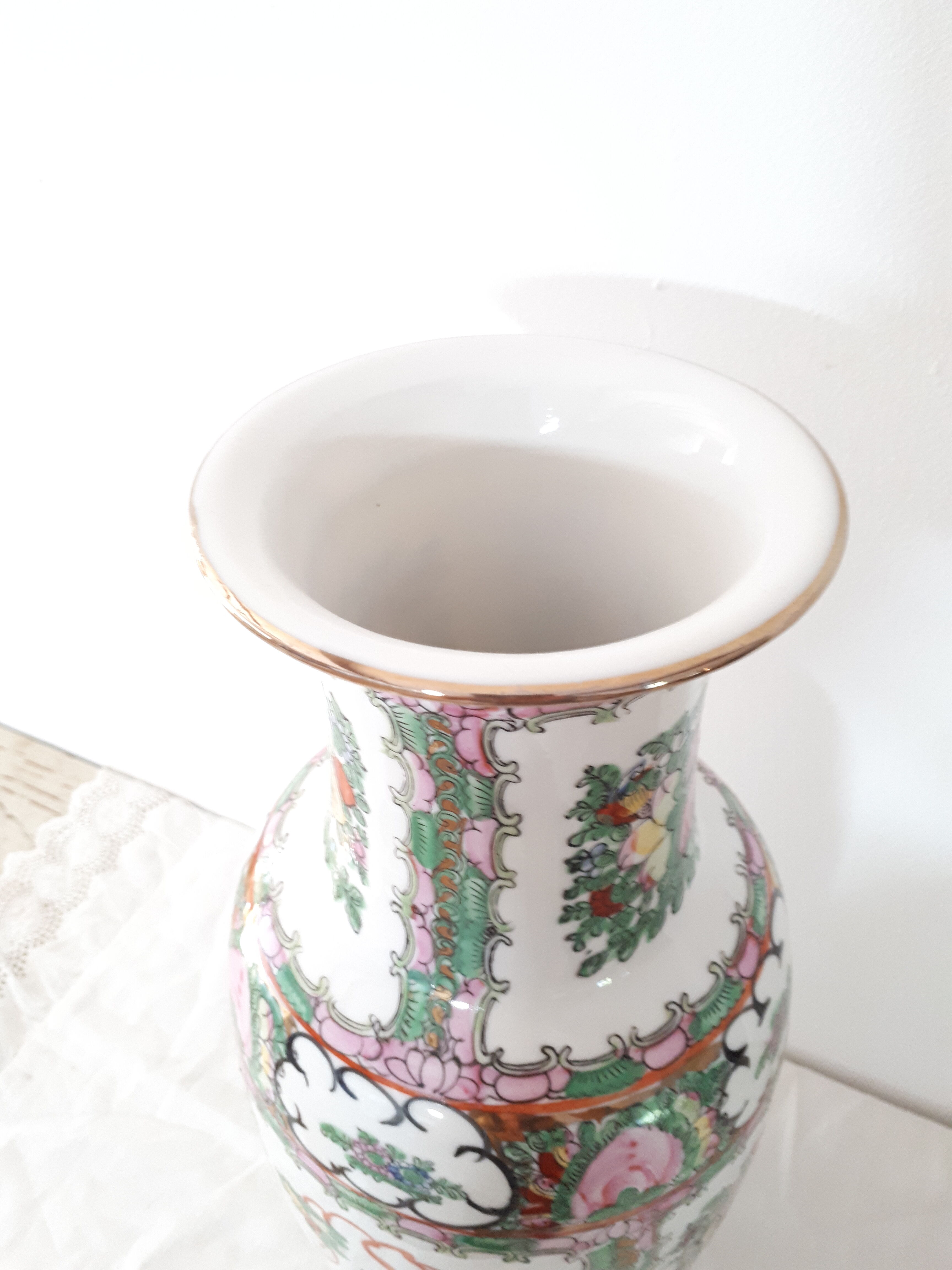 Chinese hand-painted porcelain vase, signed