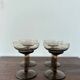 Set of 4 art deco smoked glass glasses