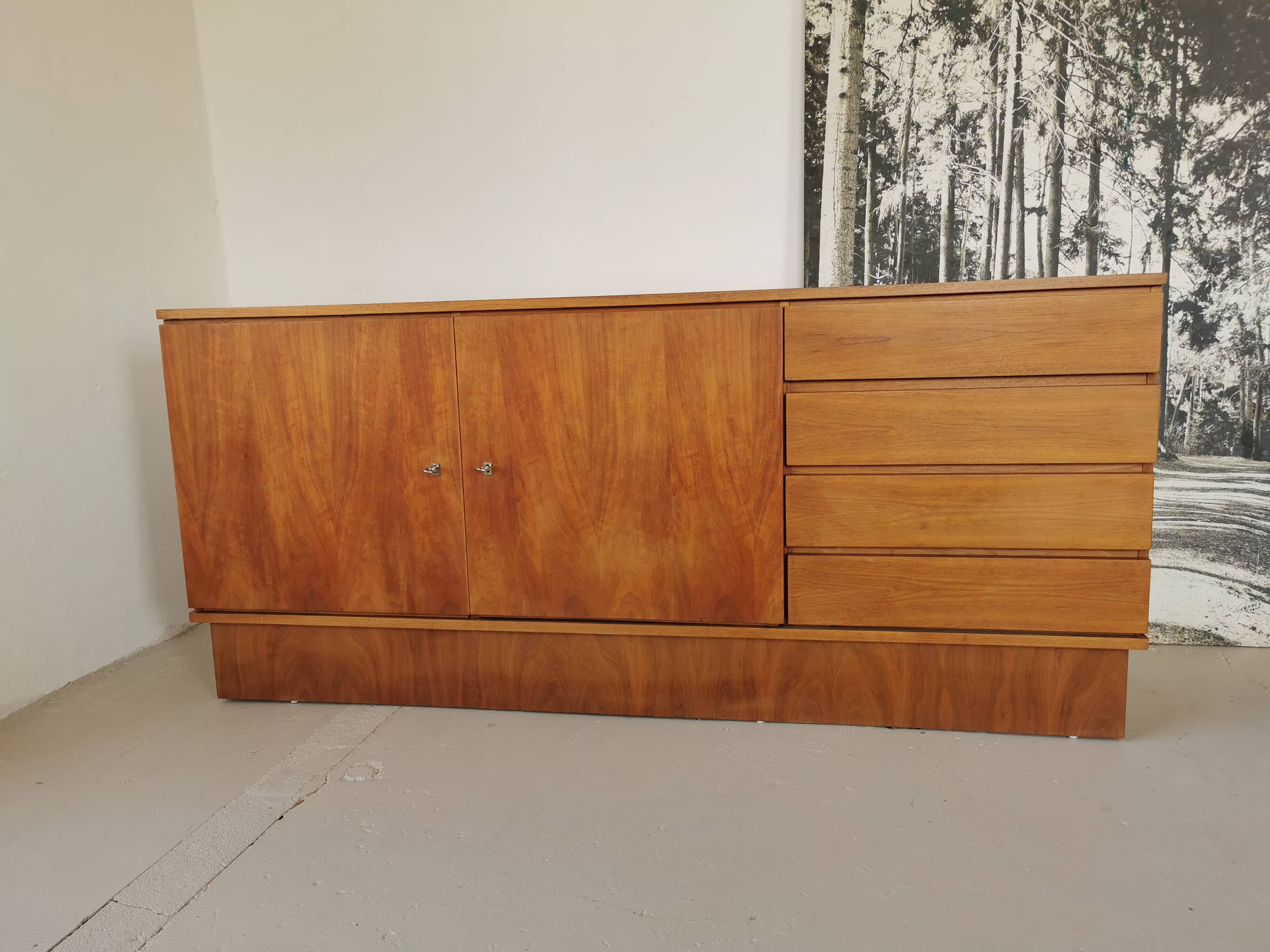 Vintage walnut sideboard from the 70s