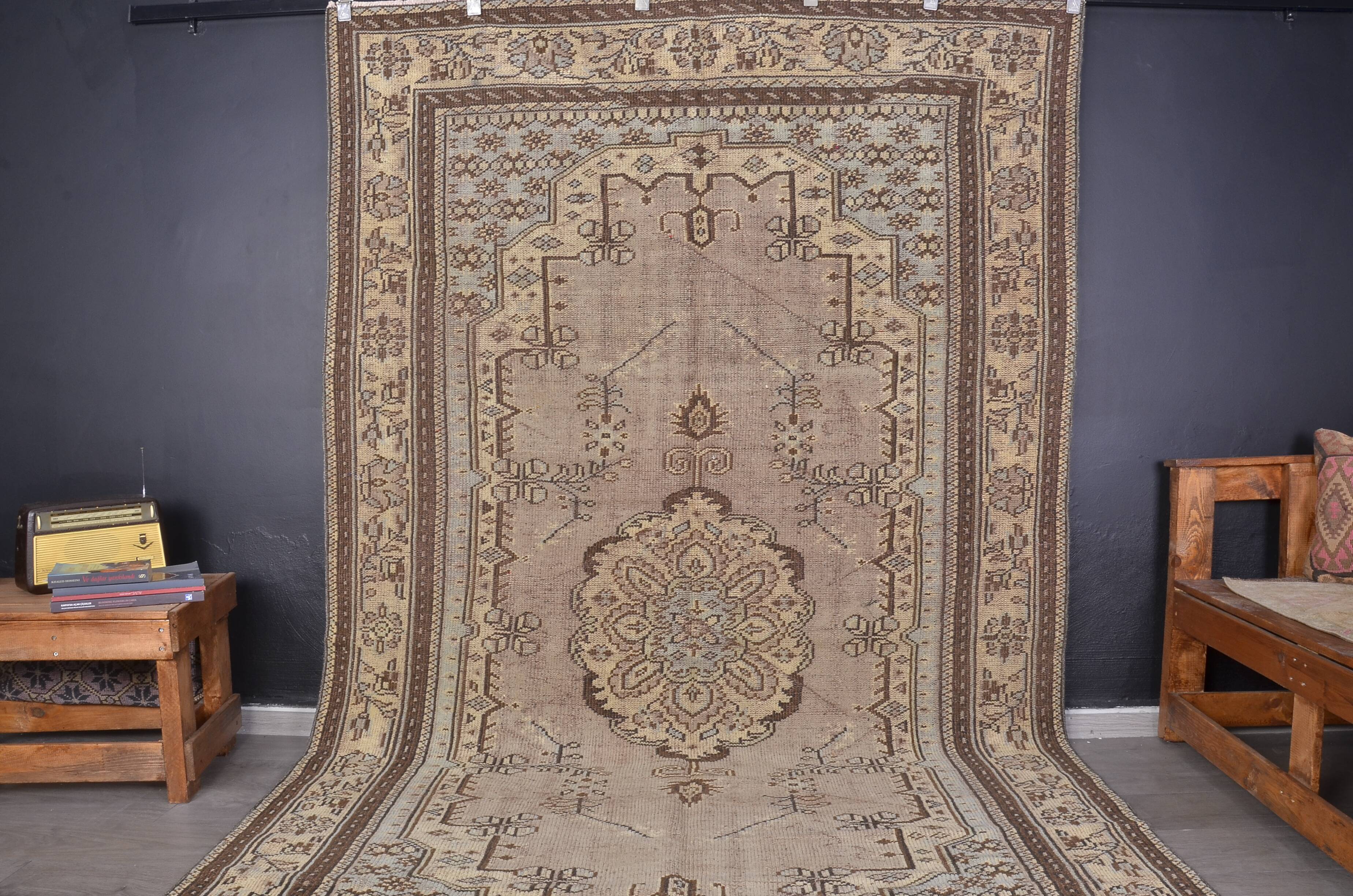 Brown Handmade Tribal Oushak Rug sku2333