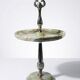 Rare display stand in green onyx and silver-plated metal, Italy, vintage 1935-1955.