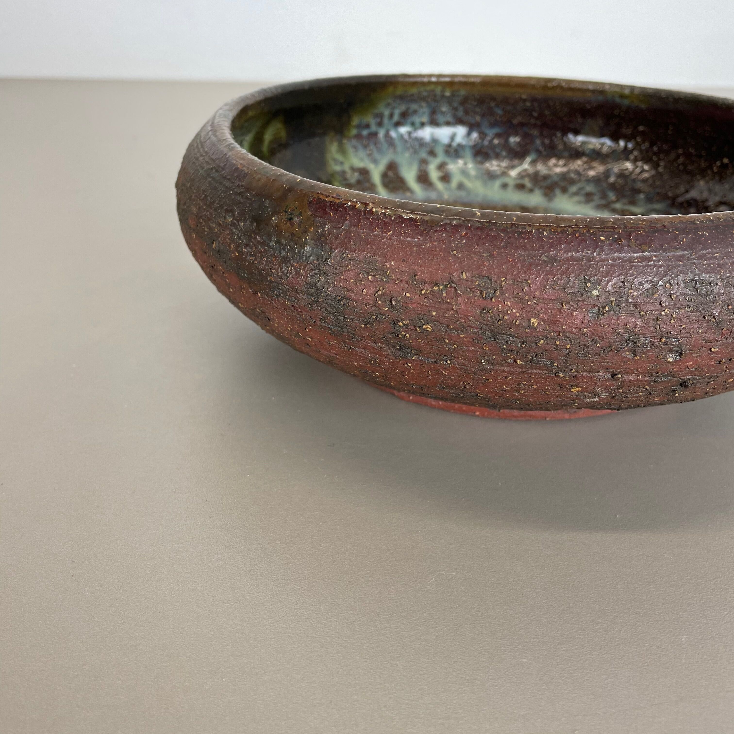 Ceramic studio pottery bowl shell element by gerhard liebenthron, germany, 1970s