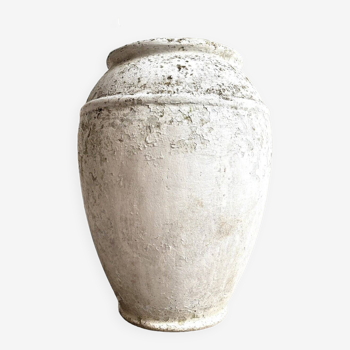 Planter, large whitewashed concrete pot, 1950s