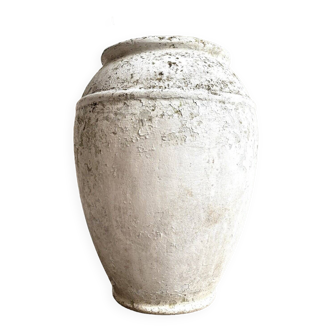 Planter, large whitewashed concrete pot, 1950s