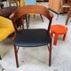 Danish bridge armchair in teak and black vinyl by Korup Stolefabrik circa 1