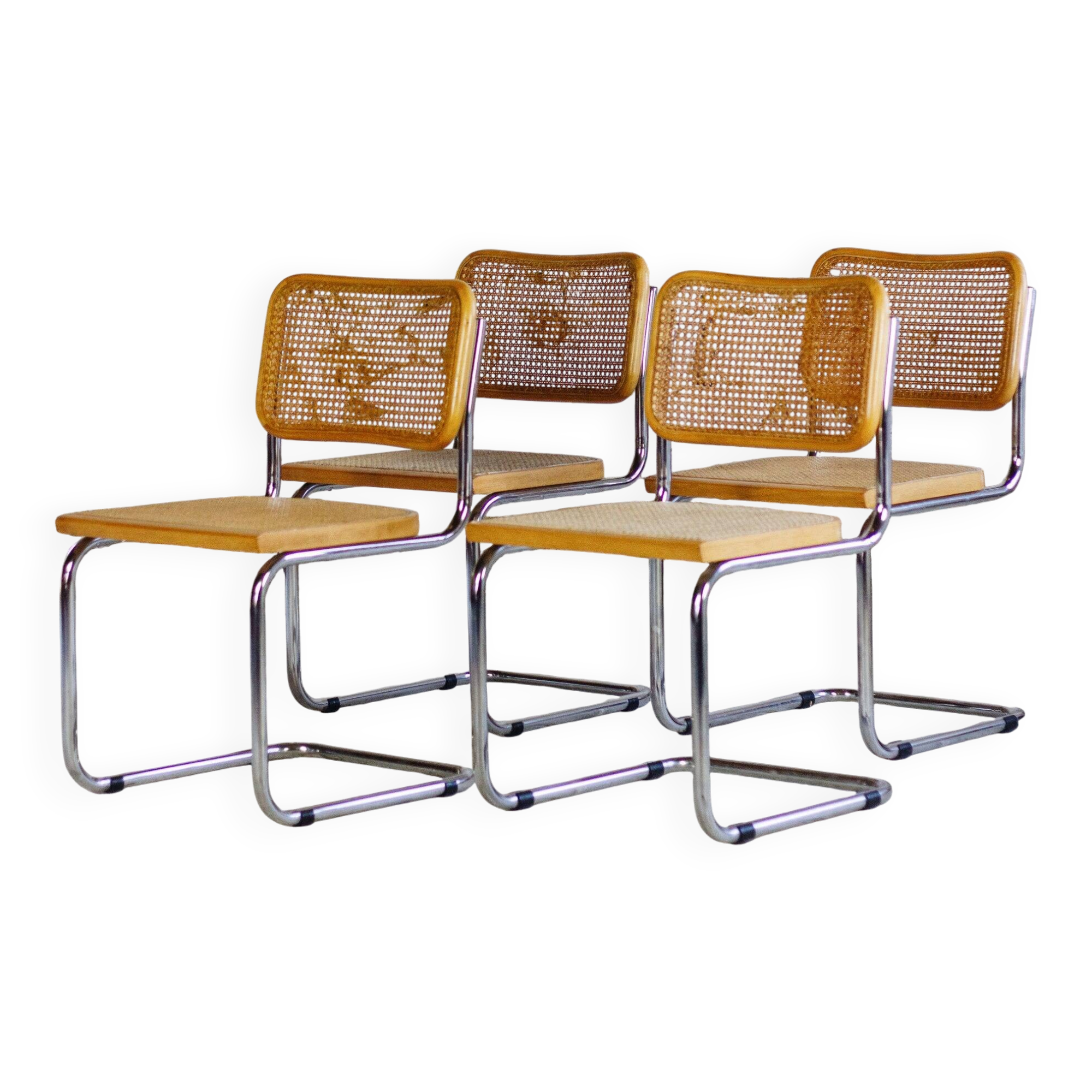 Lot de 4 chaises Cesca B32 par Marcel Breuer