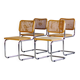 Lot de 4 chaises Cesca B32 par Marcel Breuer
