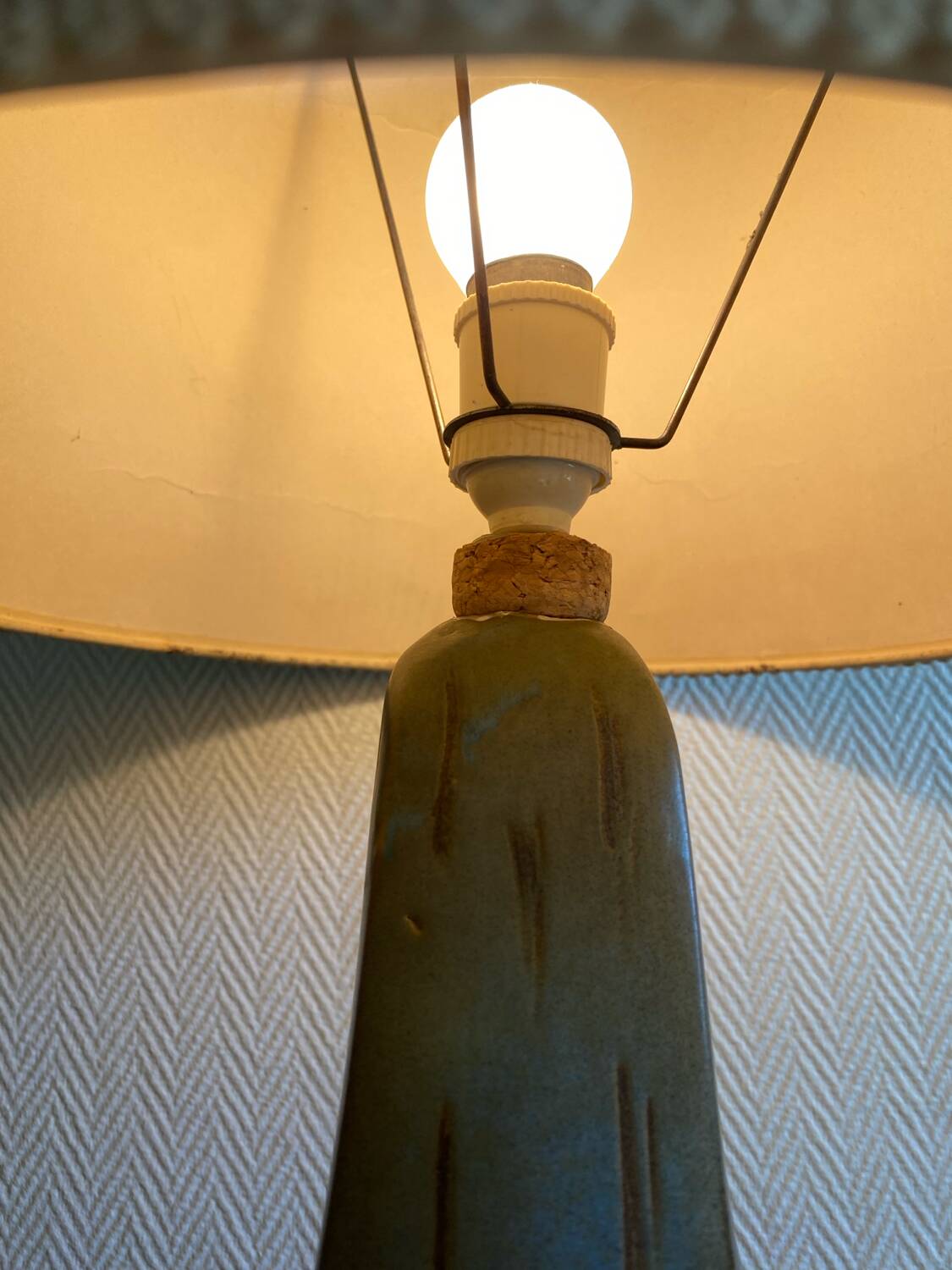 Vintage handcrafted stoneware lamp
