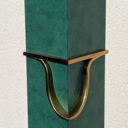 Pied de lampe vintage Jean Roche, 1980, laiton & vert