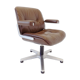 Chaise de bureau en cuir brun de Martin Stoll par Karl Dittert
