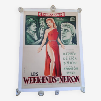 Original french movie poster the weekends of nero 60x80 cm canvas