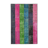 Tapis anatolien contemporain noué à la main 200 cm x 300 cm tapis patchwork multicolore