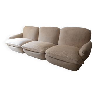 3-seater modular sofa in French terry-style wool fabric, airborne 1970