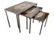 Ensemble de 3 tables gigognes vintage / tables d'appoint avec céramique