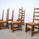 Set of six high back French dining chairs