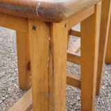 Pair of wooden stools from Gare 1950s