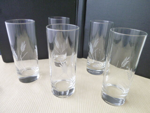 Set of 5 glasses high crystal cups of Arques Luminarc Model Gerbe
