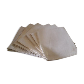 6 Serviettes de table en tissu reflets or, carrées 25 x 25 cm