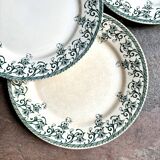 6 Sarreguemines flat plates in iron clay, “Suzanne” service