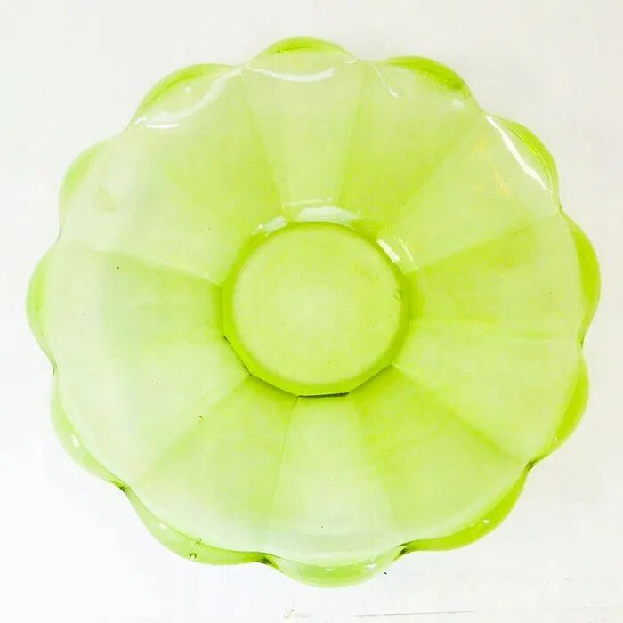 B9M Huta Hortensja green fruit platter no. 324