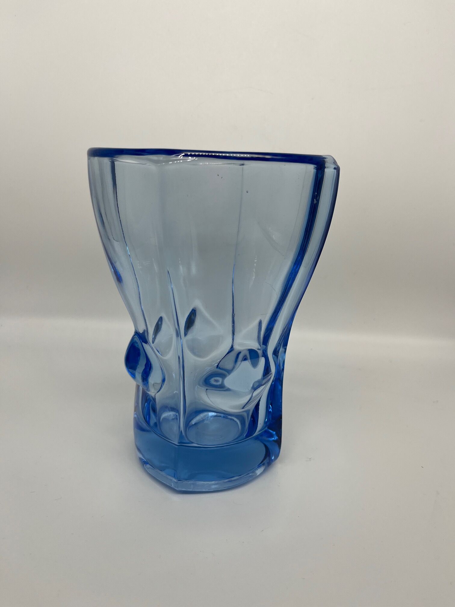 Blue glass vase 1950