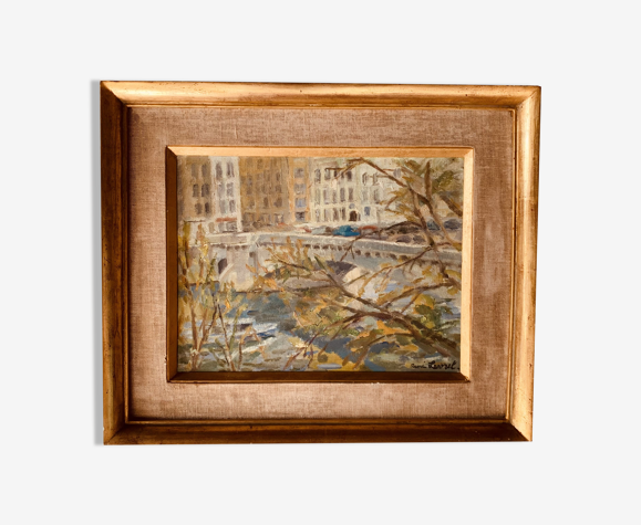 Painting by René Levrel - "Pont de la Tournelle"