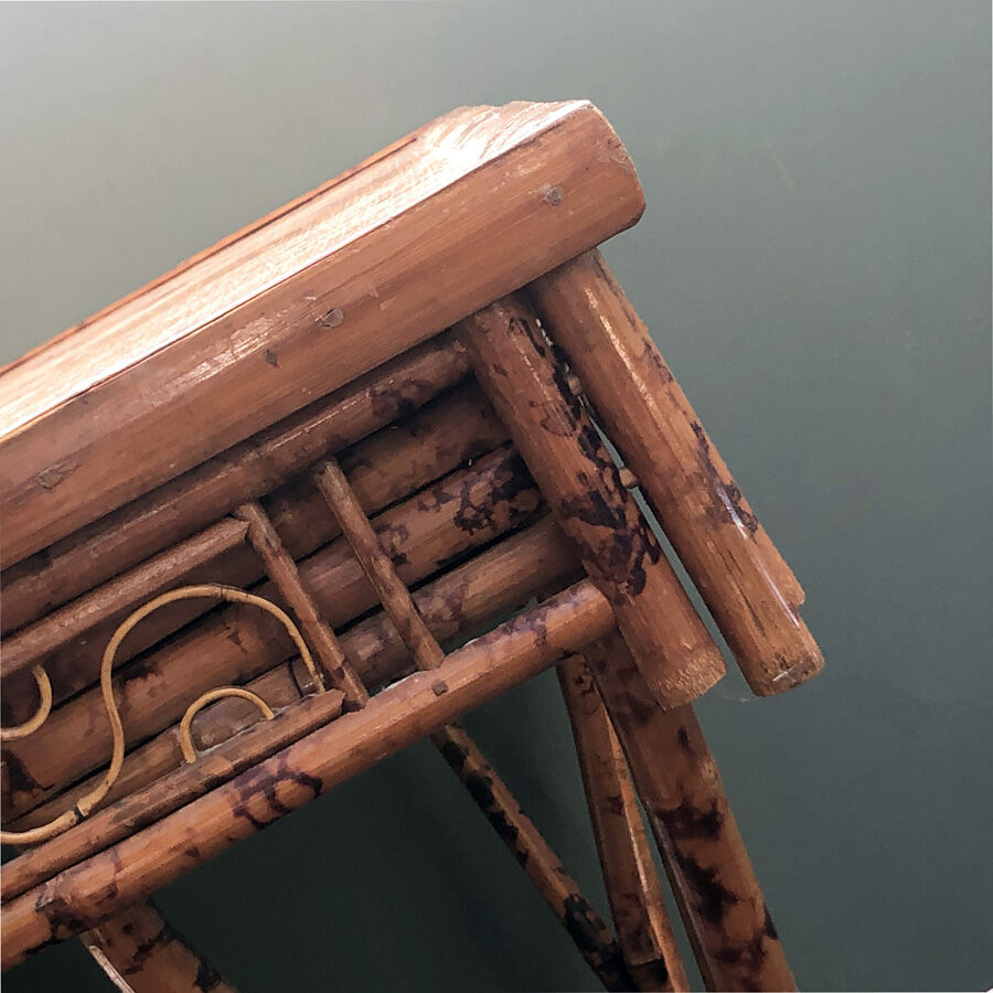 Table ou bureau vintage art deco en bambou