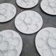 Set of 6 oyster plates with shells in white earthenware