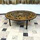 Large Round Ceramic Art tiled coffee table by Renate Rhein, Germany 1960s