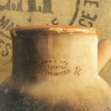 Ancient large top, terracotta pottery, stamped the incomparable Vallauris Made in France