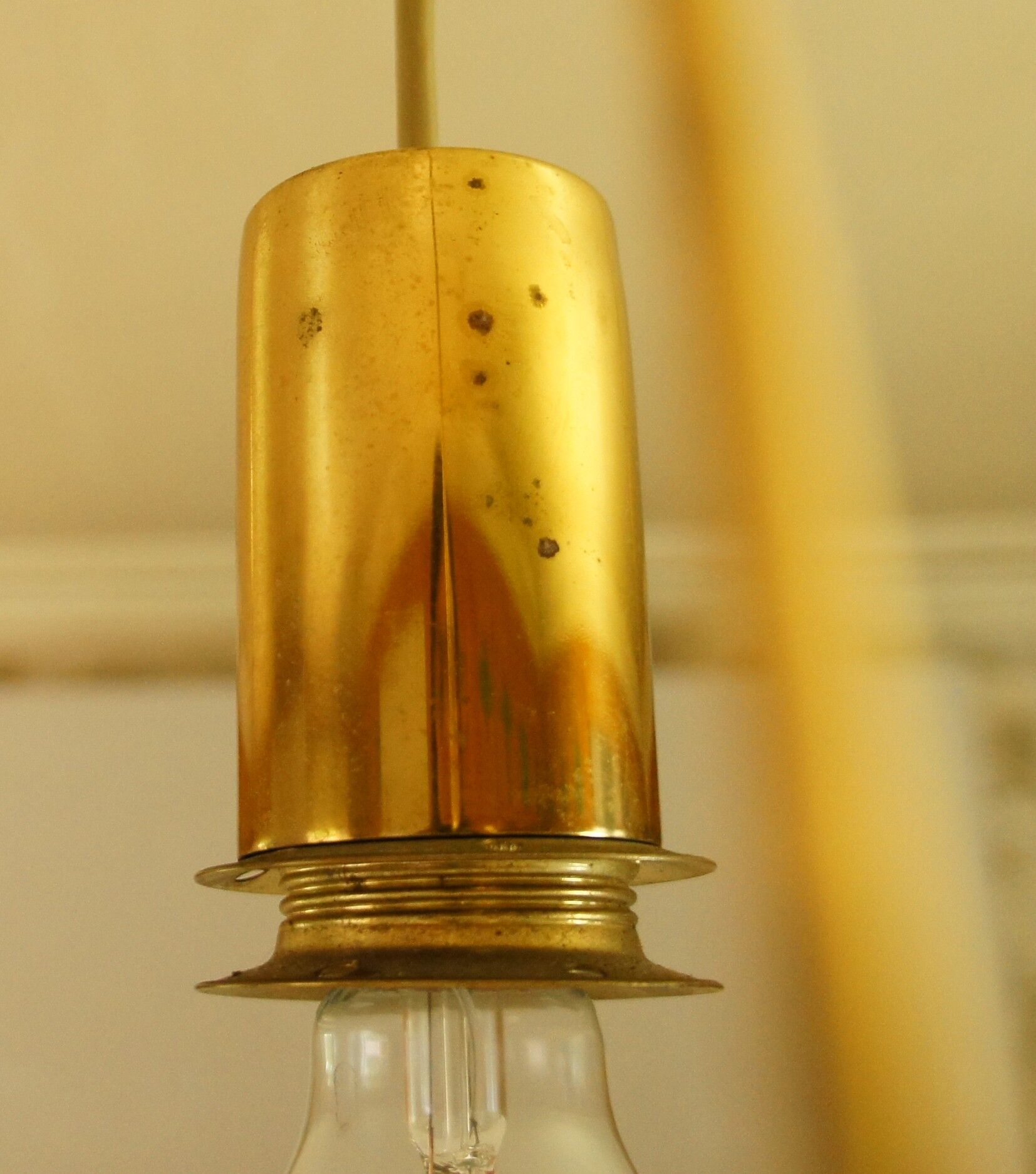 Ikea vintage brass &opalin glass hanging lamp circa 1970