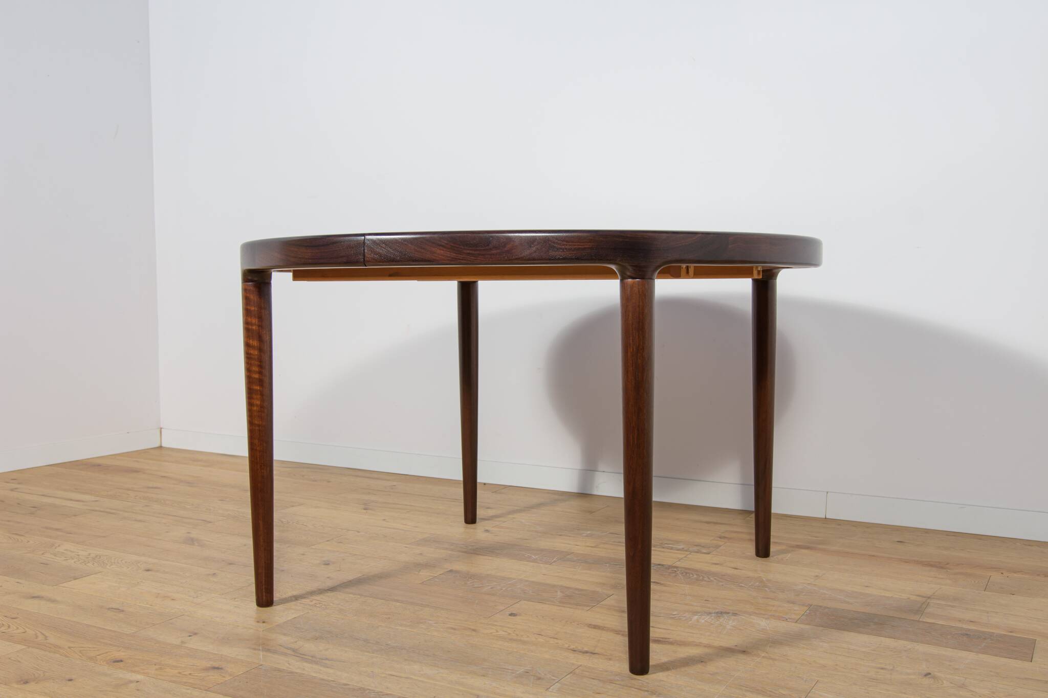Mid-Century Round Rosewood Extendable Dining Table, Denmark, 1960s