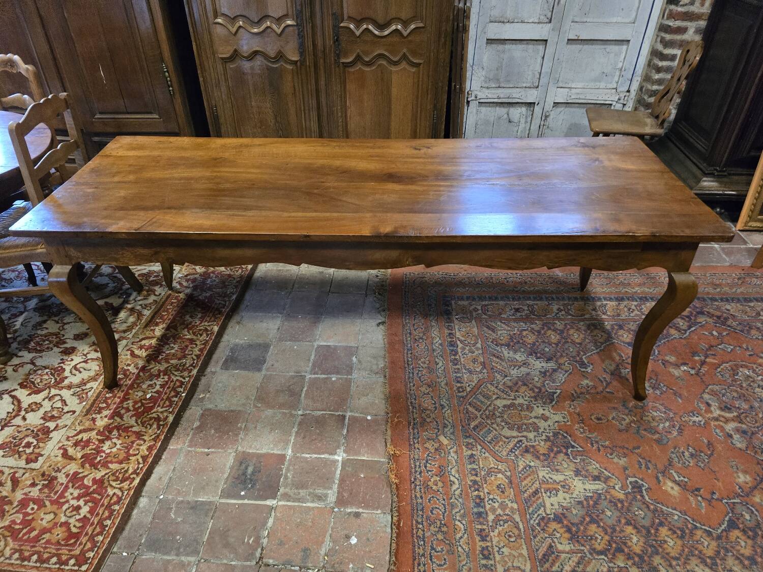 19th century solid cherry wood farmhouse table