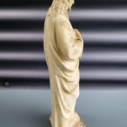 Old plaster statue of the Sacred Heart of Jesus, signed Serein, Made in France.