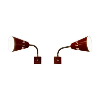 Pair of wall lamps Scandinavian Design 1950.