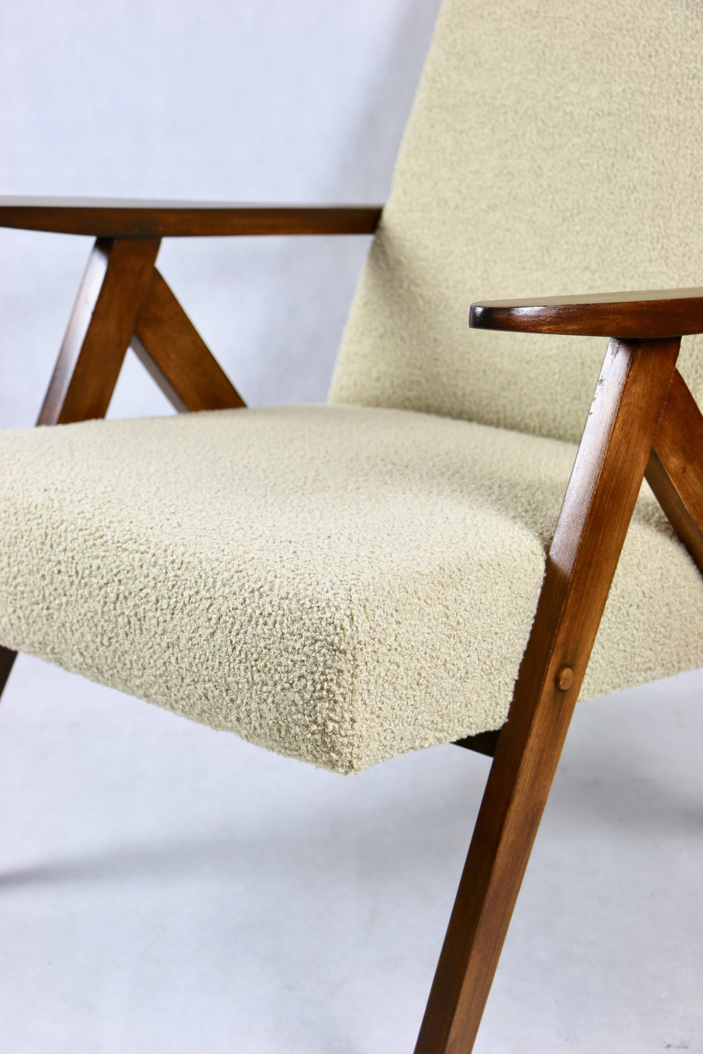 Vintage beige boucle model b-310 armchair, 1970s
