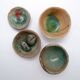 Set of "Green" decorative ceramics "Fond d'Atelier" - N.Lebrun - Belgium 1970s