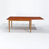Danish Dining Set Table & Chairs in Teak & Oak, Mid Century Modern Design 1950's