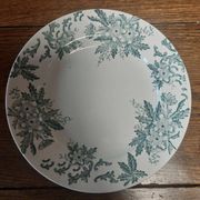 Assiette en faïence terre de fer Saint Amand décor anémone