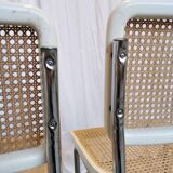 Ensemble de 2 chaises Cesca vintage de Marcel Breuer : chaises de salle à manger en osier style Mid-Century Modern