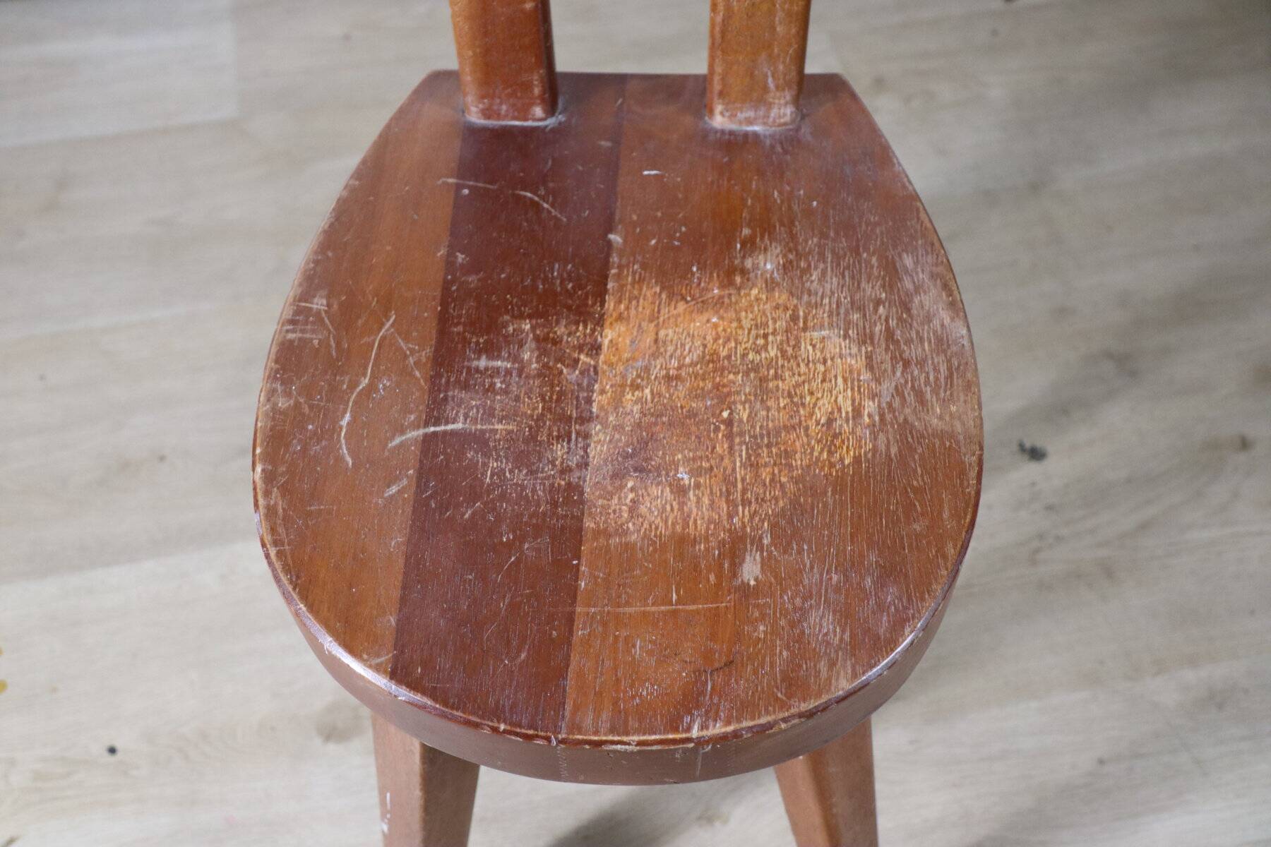 Chaise en acajou par Christian Durupt - Méribel - 1960
