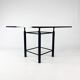 Table à manger postmoderne sur mesure en acier et verre épais, 1980s