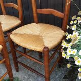 Lot de 5 chaises paillées