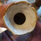 Antique iris flower vase in art deco style slip earthenware