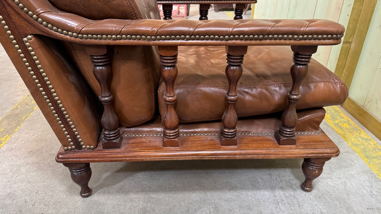 Vintage brown leather armchair