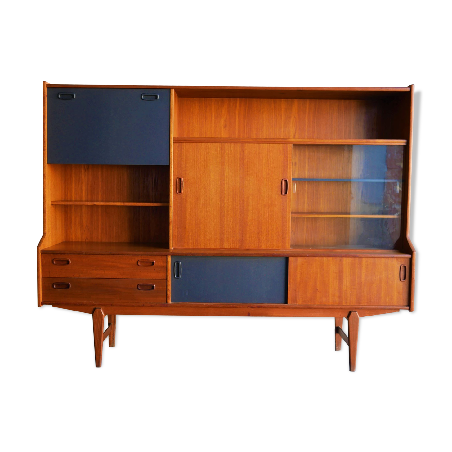 Scandinavian buffet teak model "Tilburg" by O.M.F Omer Meubel Fabriek to Samcom Lefèvre editions
