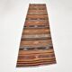 Brown & Red Striped Vintage Kilim Runner Rug, 79x299Cm