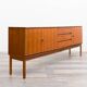 1960s walnut enfilade, designed with clean lines, restored.