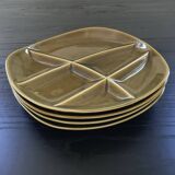 Set of 4 Sarreguemines oyster plates