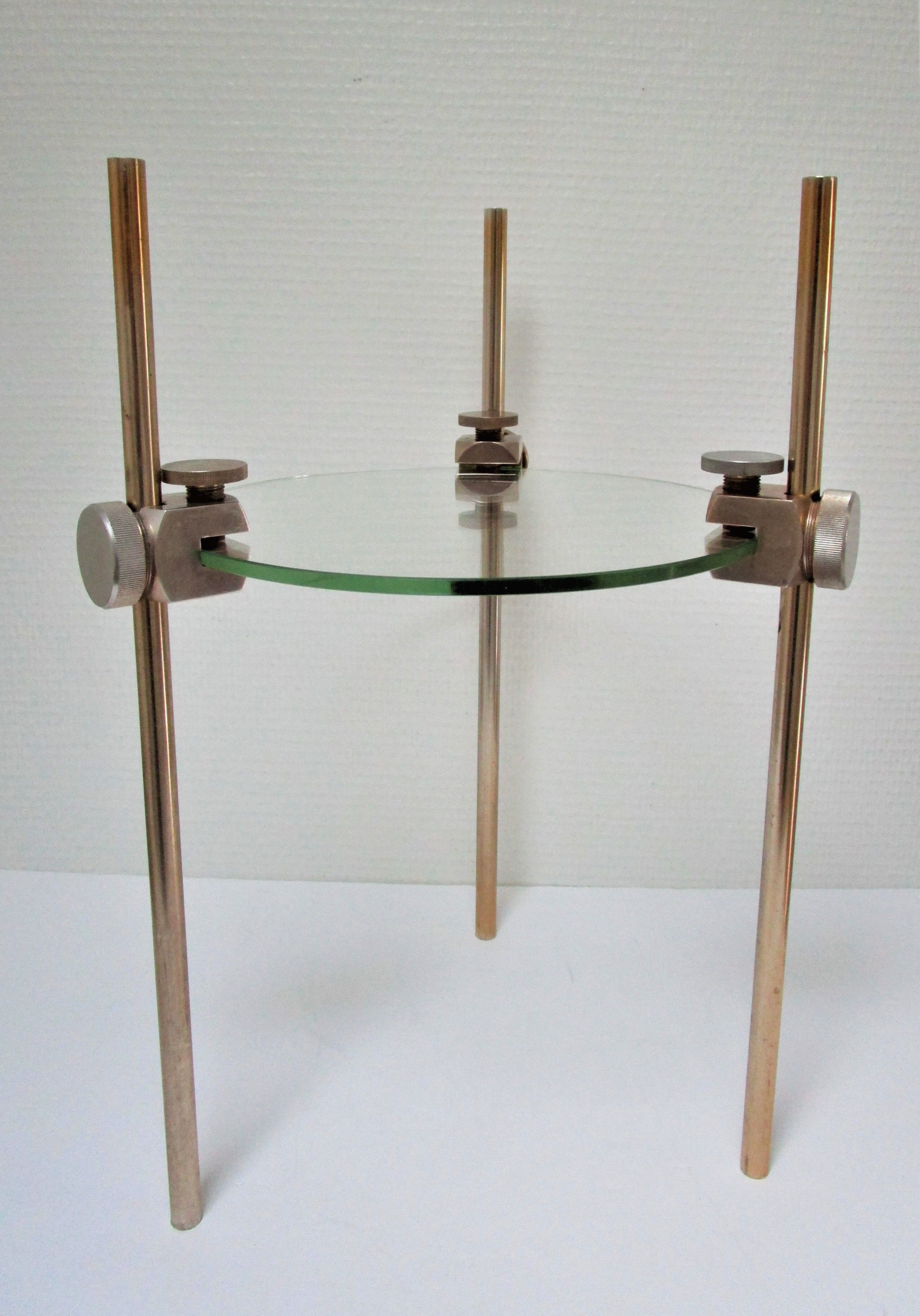 Vintage design glass and metal display shelf